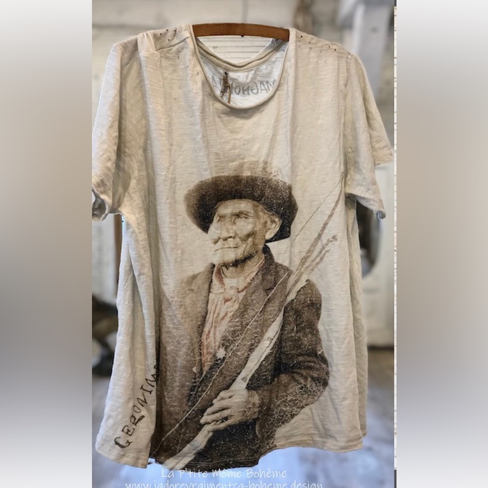Magnolia Pearl NEW Warrior "GERONIMO" Native American Jersey Tees T-shirt NWT - Picture 8 of 8